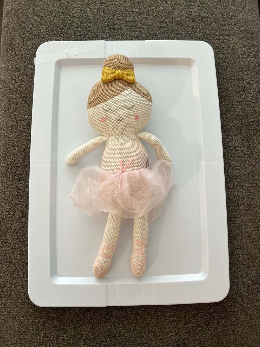 Living Textiles Emma Ballerina Knitted Plush Doll with Rattle